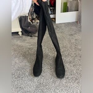 Suede knee-high boots
